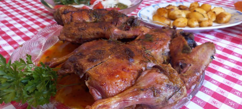 Pato assado no forno